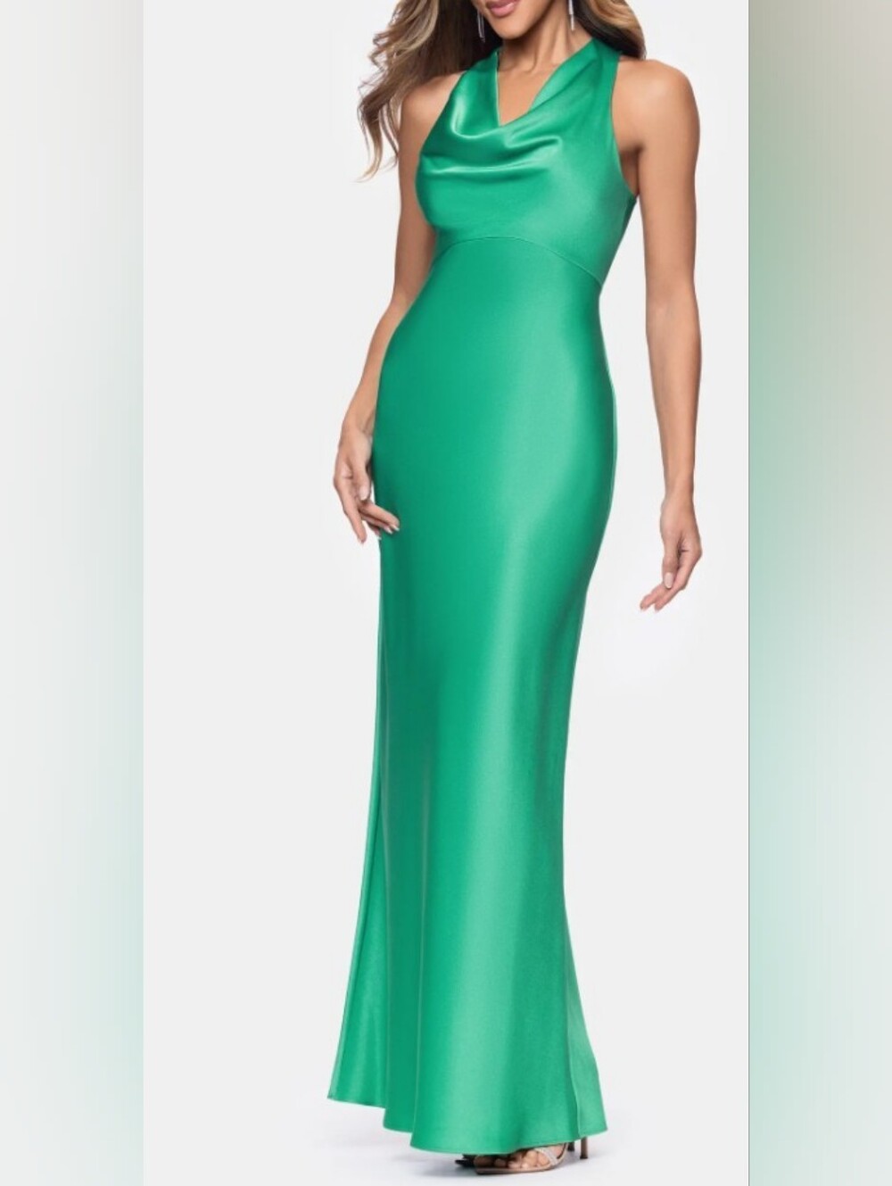 Xscape Evenings Cowl Neck Satin Gown